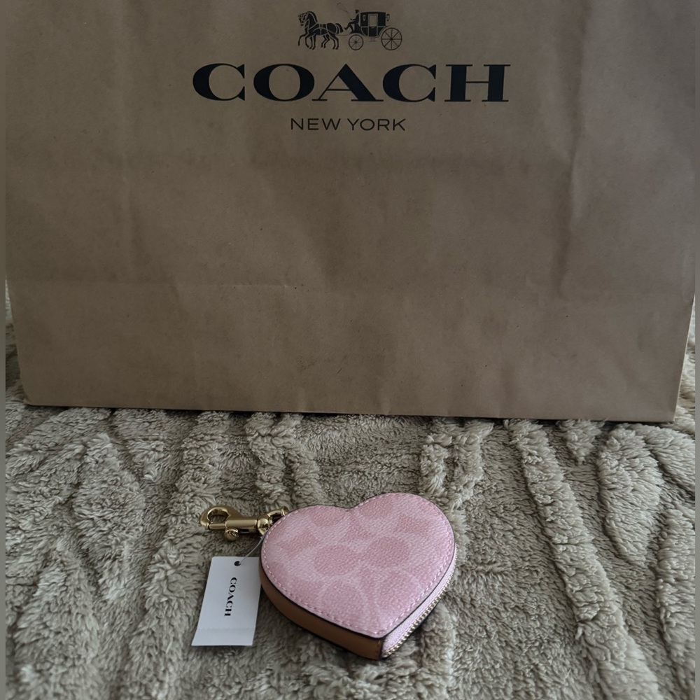 Coach Pink Heart Key charm